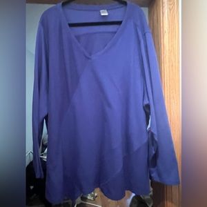 Avenue French Terry sweatshirt, asymmetrical hem, blue. 30/32